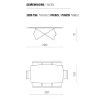 Masa de Sufragerie 200x100 din Furnir Stejar si Metal - Cruce Viadurini
