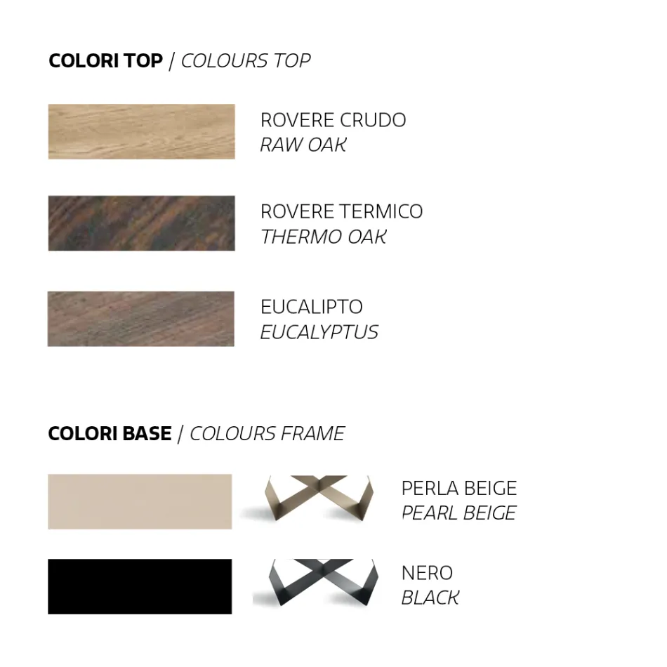 Masa de Sufragerie 200x100 din Furnir Stejar si Metal - Cruce Viadurini