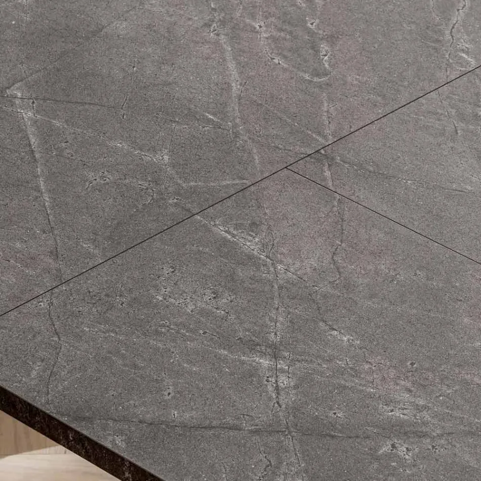 Masă extensibilă de living 260 sau 300 cm din metal și HPL - Borgo Viadurini