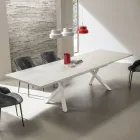 Masă extensibilă de living 260 sau 300 cm din metal și HPL - Borgo Viadurini
