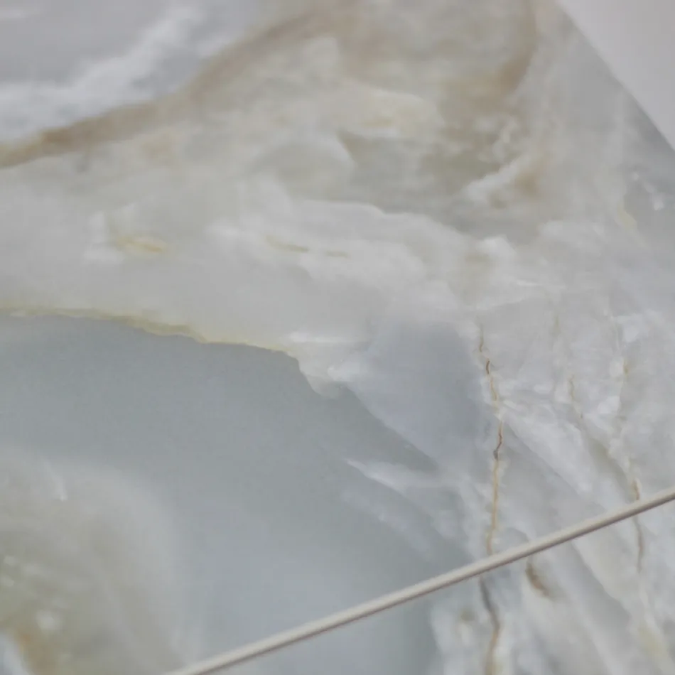 Masa de living extensibila cu blat in forma de butoi din ceramica Made in Italy - Ochelari Viadurini