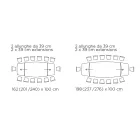 Masa de living extensibila cu blat in forma de butoi din ceramica Made in Italy - Ochelari Viadurini