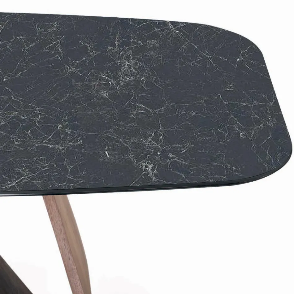 Masa fixa de living cu baza din lemn Made in Italy - Equatore Viadurini