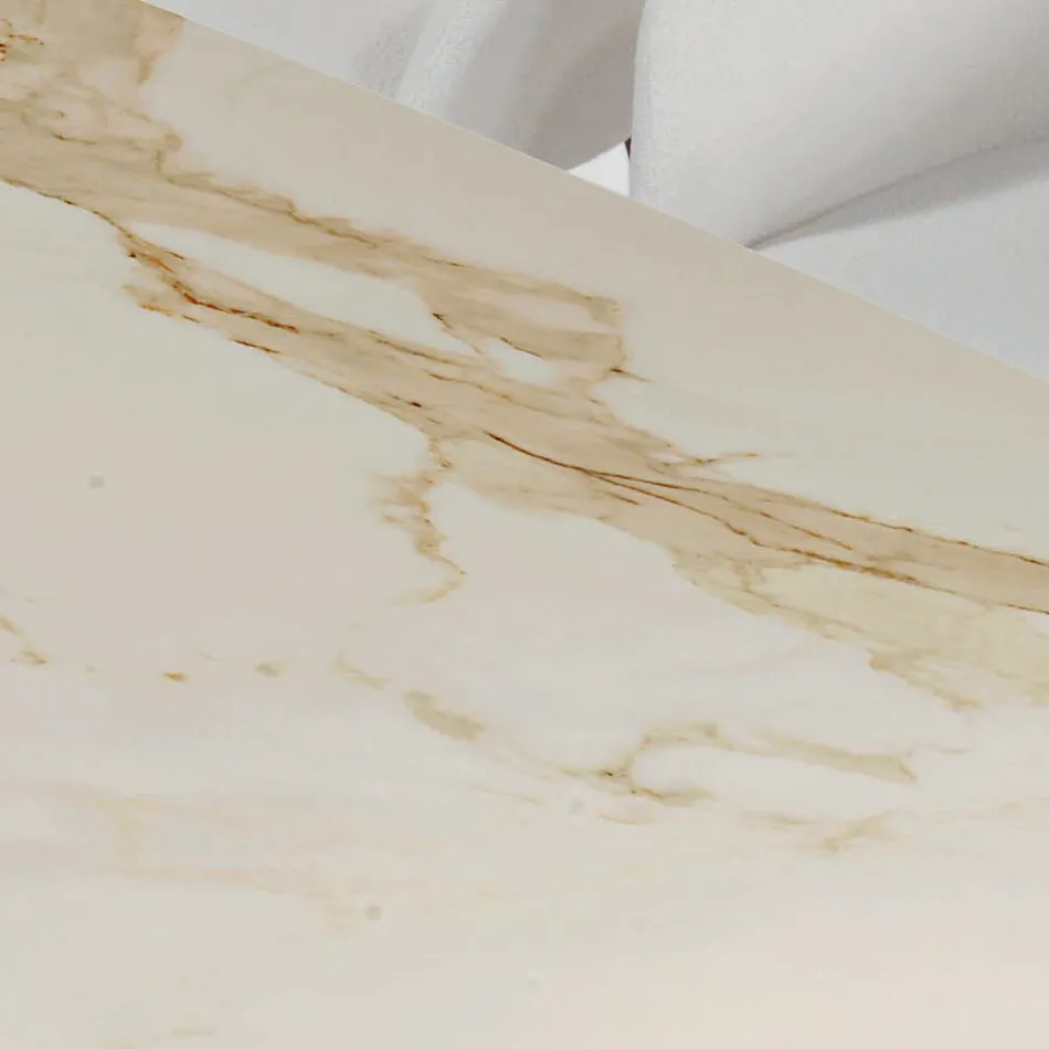 Masa fixa de living cu baza din lemn Made in Italy - Equatore Viadurini