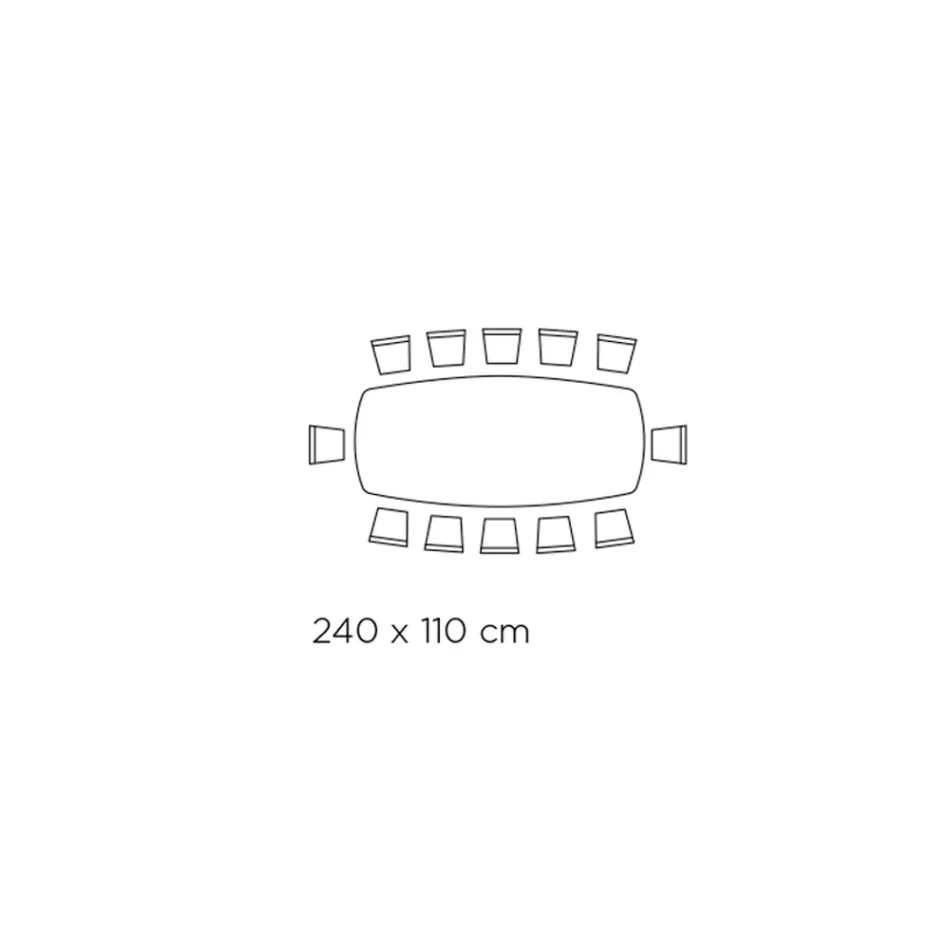 Masa fixa de living cu blat in forma de butoi din ceramica Made in Italy - ochelari Viadurini