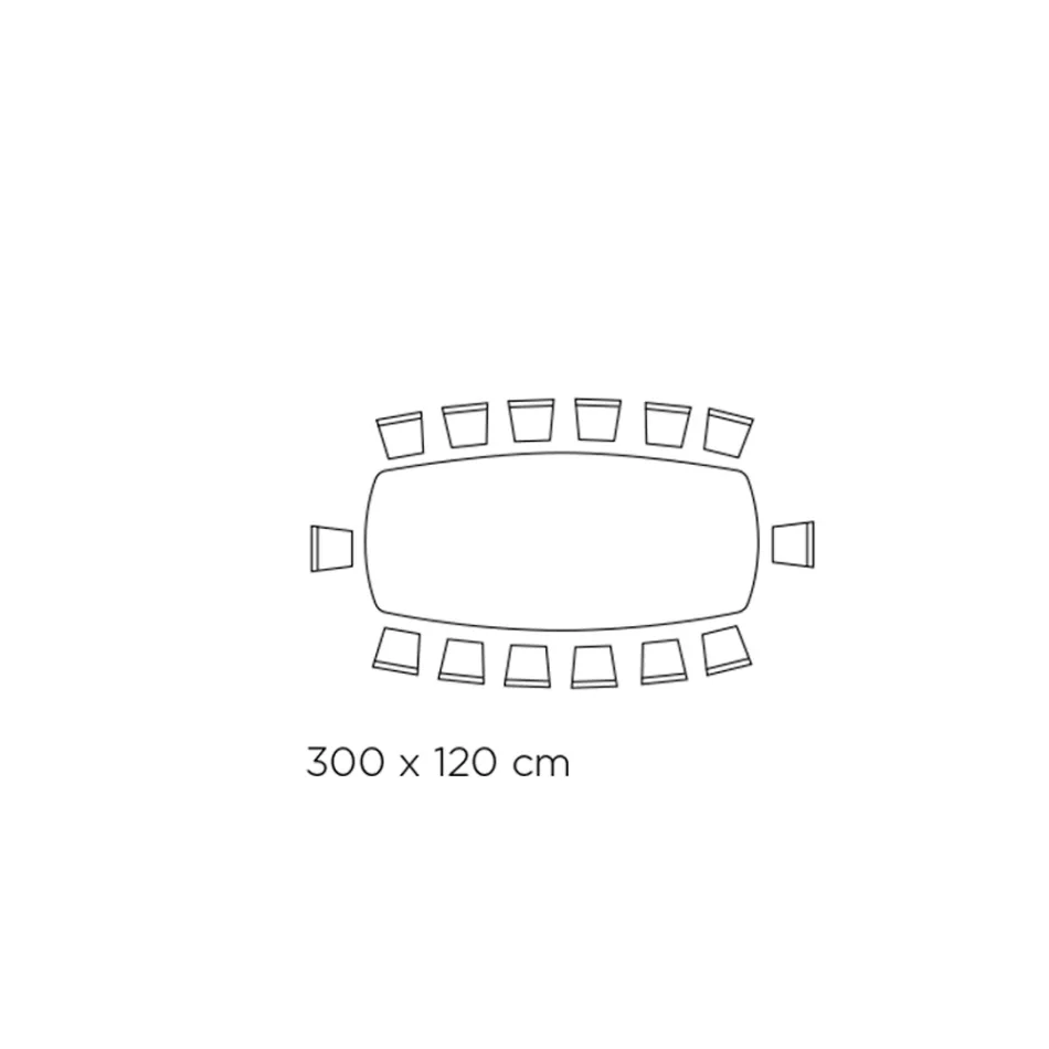 Masa fixa de living cu blat in forma de butoi din ceramica Made in Italy - ochelari Viadurini