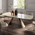 Masa Fixa pentru Sufragerie cu Blat Ceramic Made in Italy - Ochelari