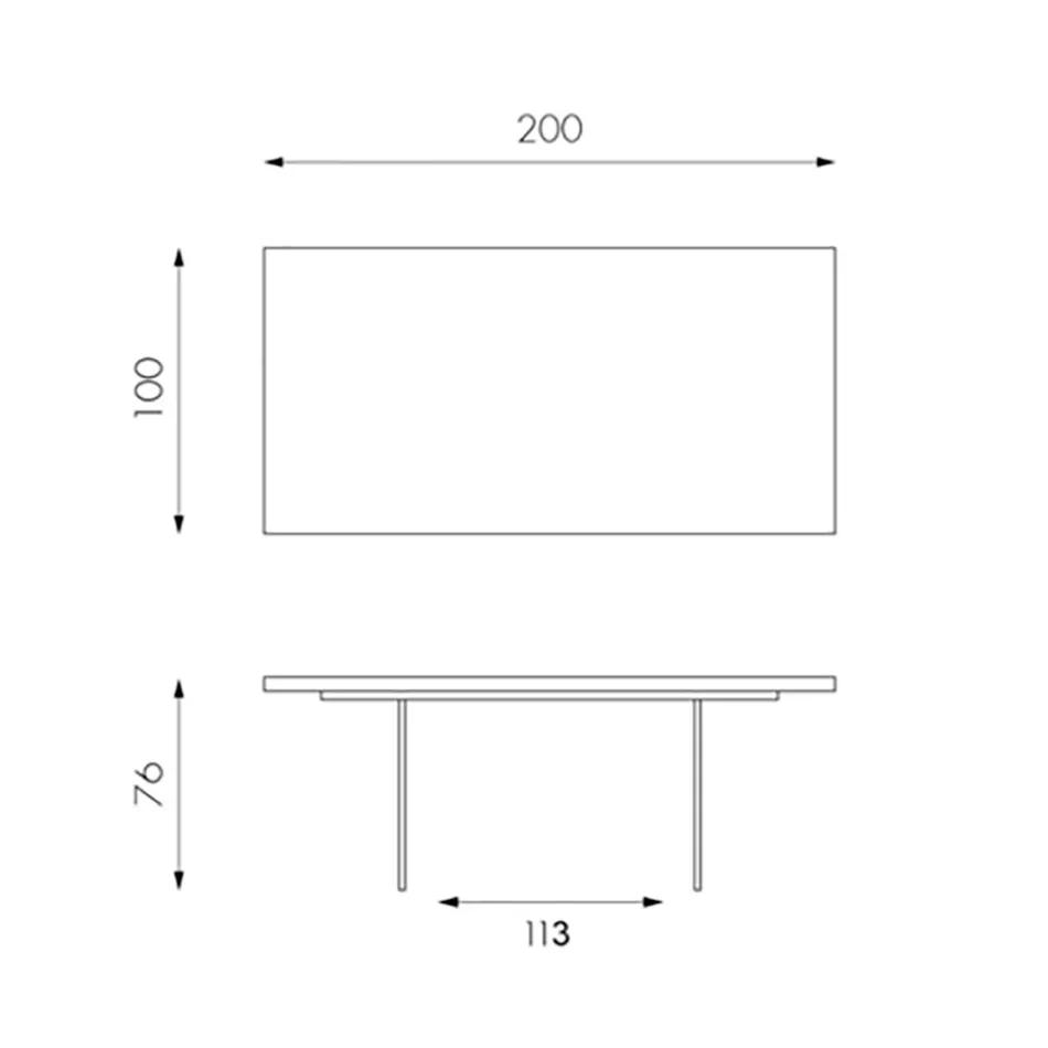Masa de living din furnir de stejar si baza din sticla securizata - Nicofisso Viadurini