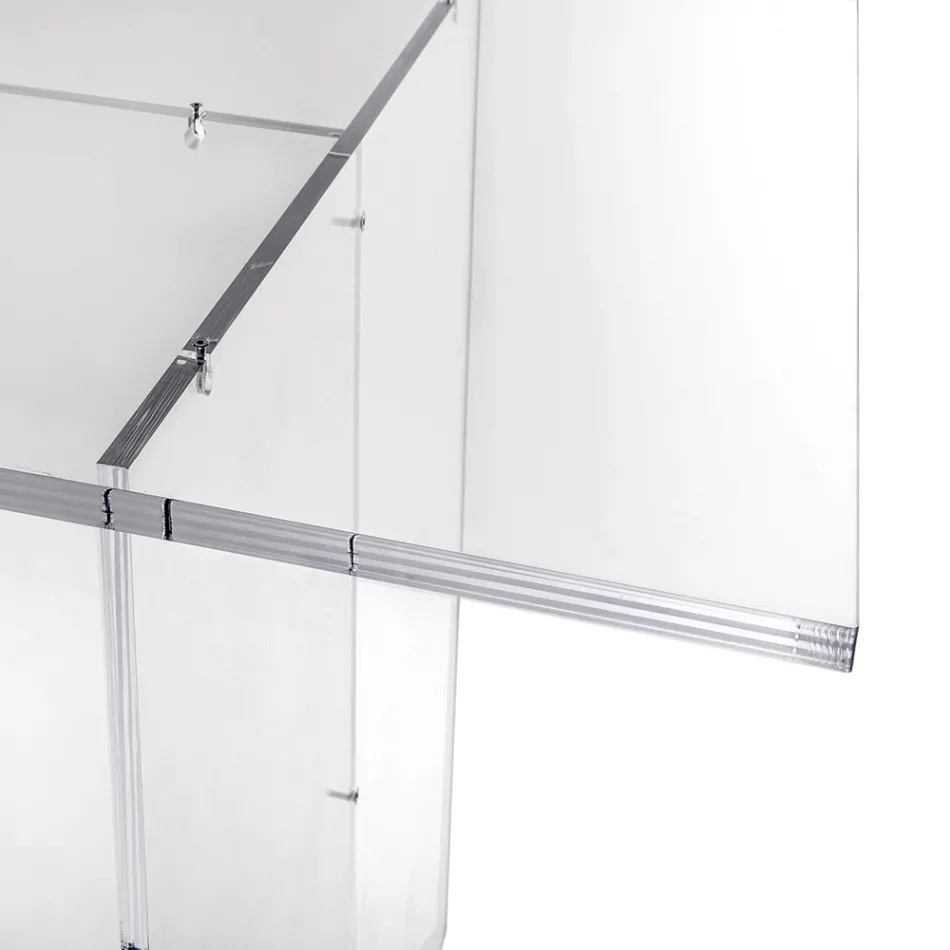 Masă Selenia cu design minimalist din plexiglas transparent, fabricată în Italia Viadurini