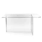Masă Selenia din plexiglas transparent cu design minimalist, fabricată în Italia Viadurini