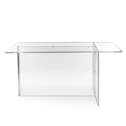Masă Selenia din plexiglas transparent cu design minimalist, fabricată în Italia Viadurini