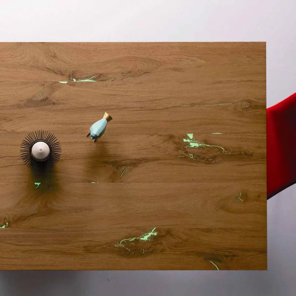 Masă de design extensibilă Până la 294 cm în lemn și metal Made in Italy - Nuzzo Viadurini