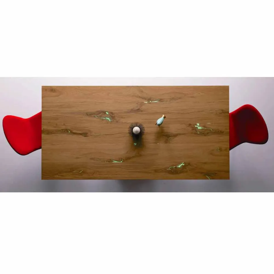 Masă de design extensibilă Până la 294 cm în lemn și metal Made in Italy - Nuzzo Viadurini