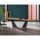Masă de design extensibilă Până la 294 cm în lemn și metal Made in Italy - Nuzzo Viadurini
