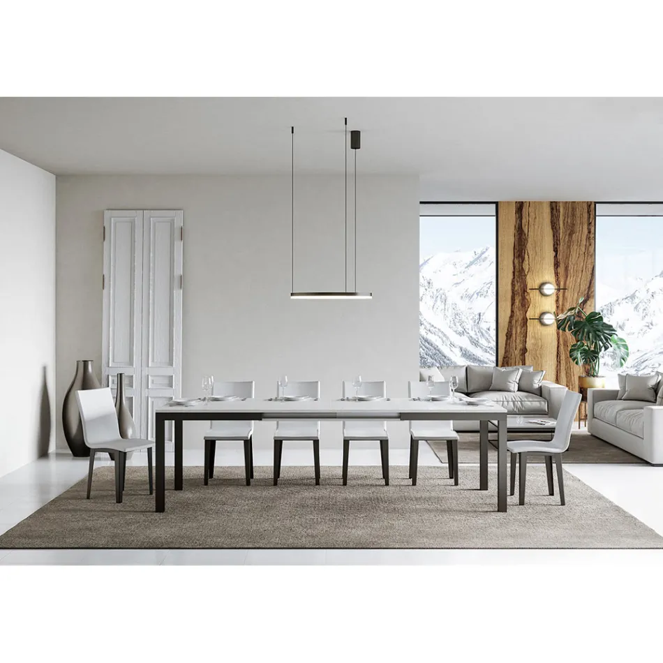 Masa de design cu blat din lemn extensibila pana la 440 cm Made in Italy - Foxy Viadurini