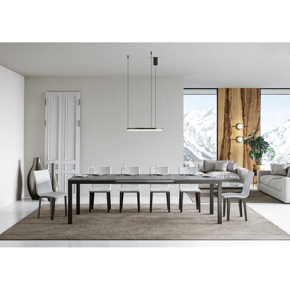 Masa de design cu blat din lemn extensibila pana la 440 cm Made in Italy - Foxy Viadurini