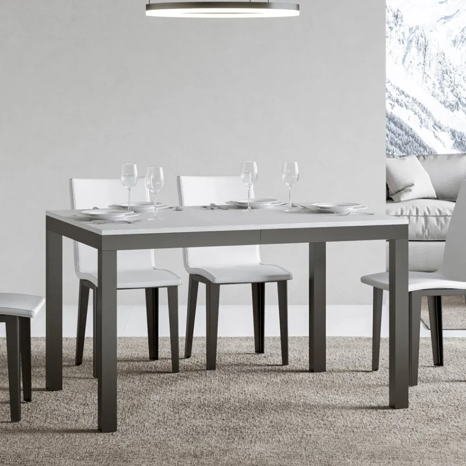 Masa de design cu blat din lemn extensibila pana la 440 cm Made in Italy - Foxy Viadurini