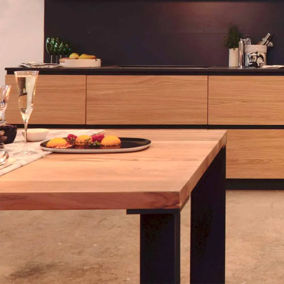 Design modern, din lemn natural de nuc, L180xP90cm, Yvonne Viadurini