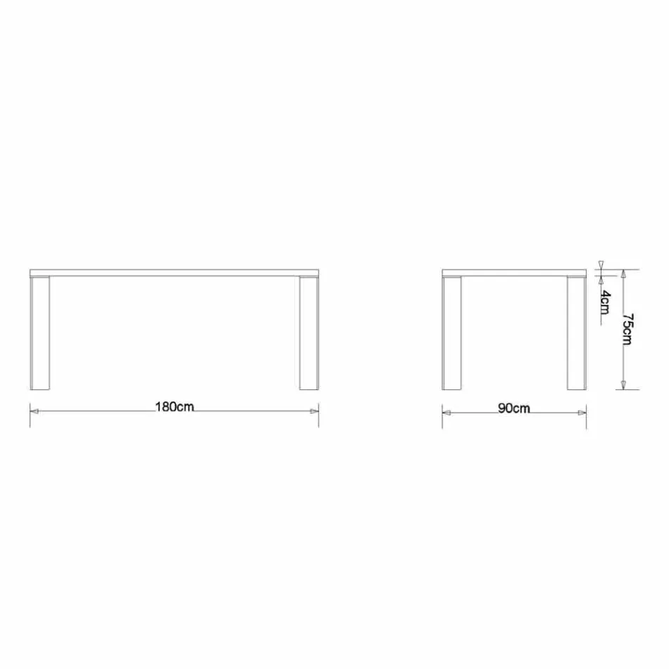 Design modern, din lemn natural de nuc, L180xP90cm, Yvonne Viadurini