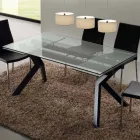 Masă extensibilă de design Mesa din metal și sticlă securizată Viadurini