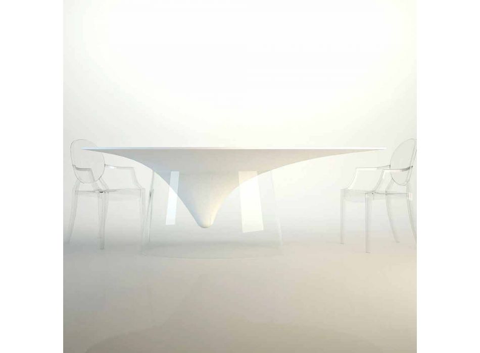 Design de masă cu bază de cristal fabricat în Italia, Teggiano Viadurini