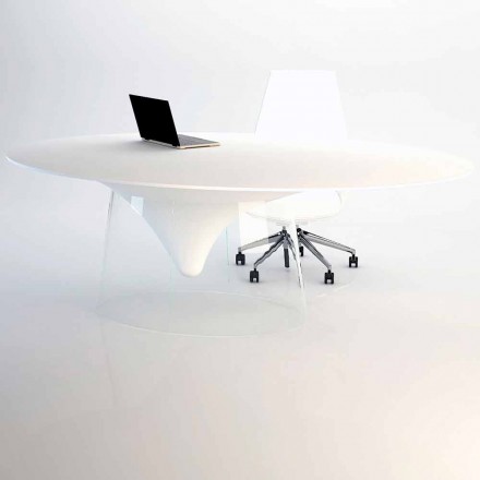 Design de masă cu bază de cristal fabricat în Italia, Teggiano Viadurini