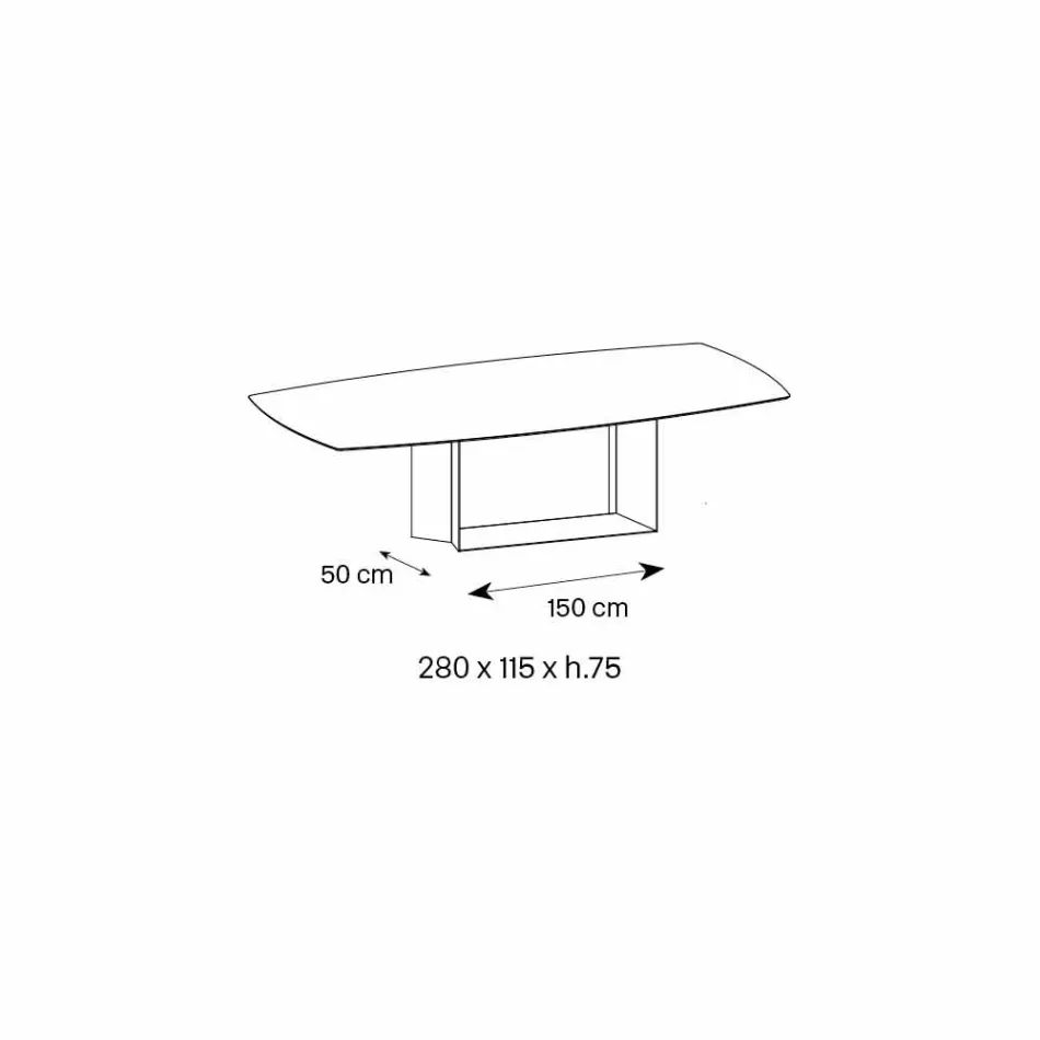 Masă de design din Matt Noir Desir Ceramica și Metal Fabricate în Italia - Maro închis Viadurini