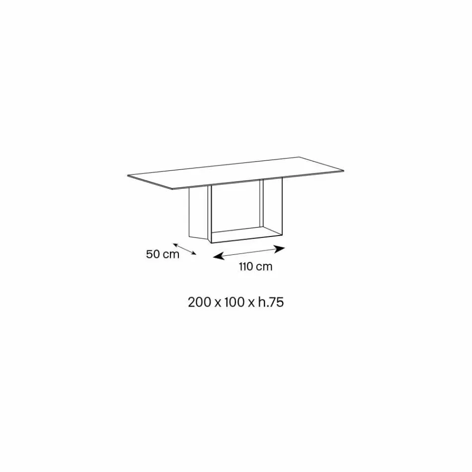 Masă de design din Matt Noir Desir Ceramica și Metal Fabricate în Italia - Maro închis Viadurini