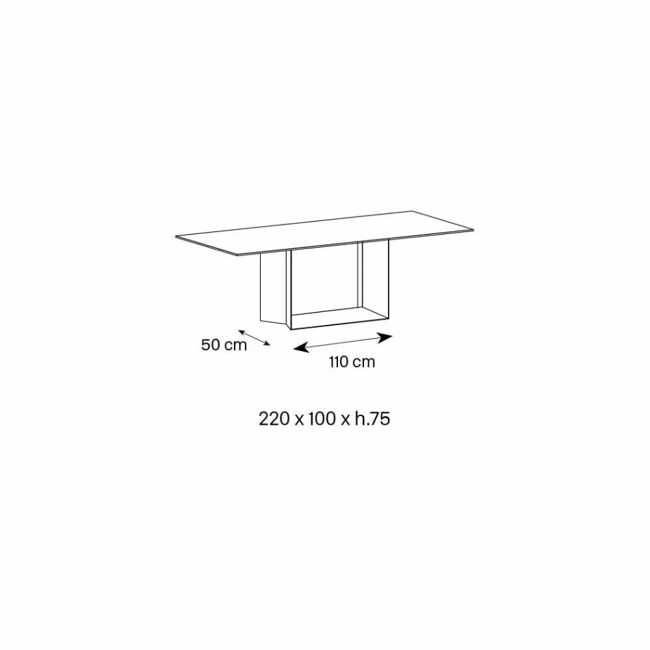 Masă de design din Matt Noir Desir Ceramica și Metal Fabricate în Italia - Maro închis Viadurini