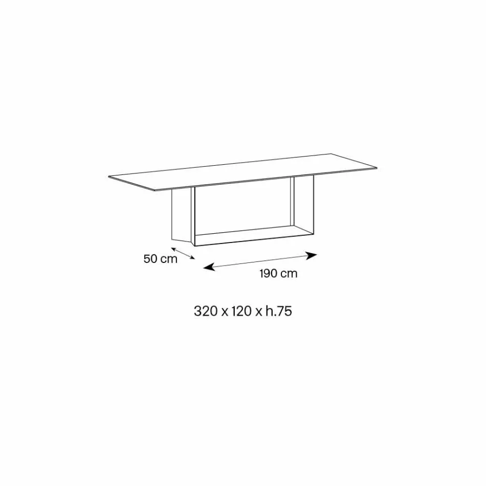 Masă de design din Matt Noir Desir Ceramica și Metal Fabricate în Italia - Maro închis Viadurini