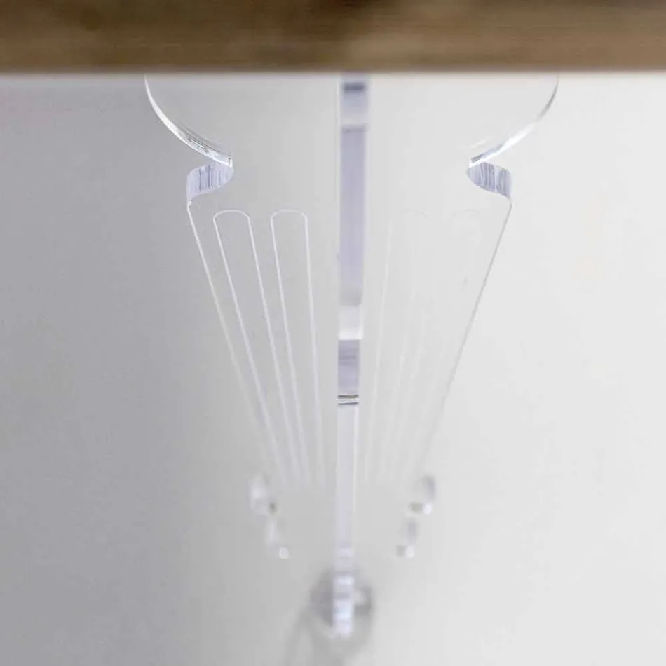 Design de masă din lemn de brad și plexiglas fabricat în Italia, Castro Viadurini