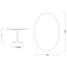 Masă Eero Saarinen H 74 cu blat oval din marmură Calacatta aurie Made in Italy - Scarlet Viadurini