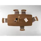 Masă cu aspect de lemn și picioare curbate în două dimensiuni și diverse finisaje - Argo Viadurini