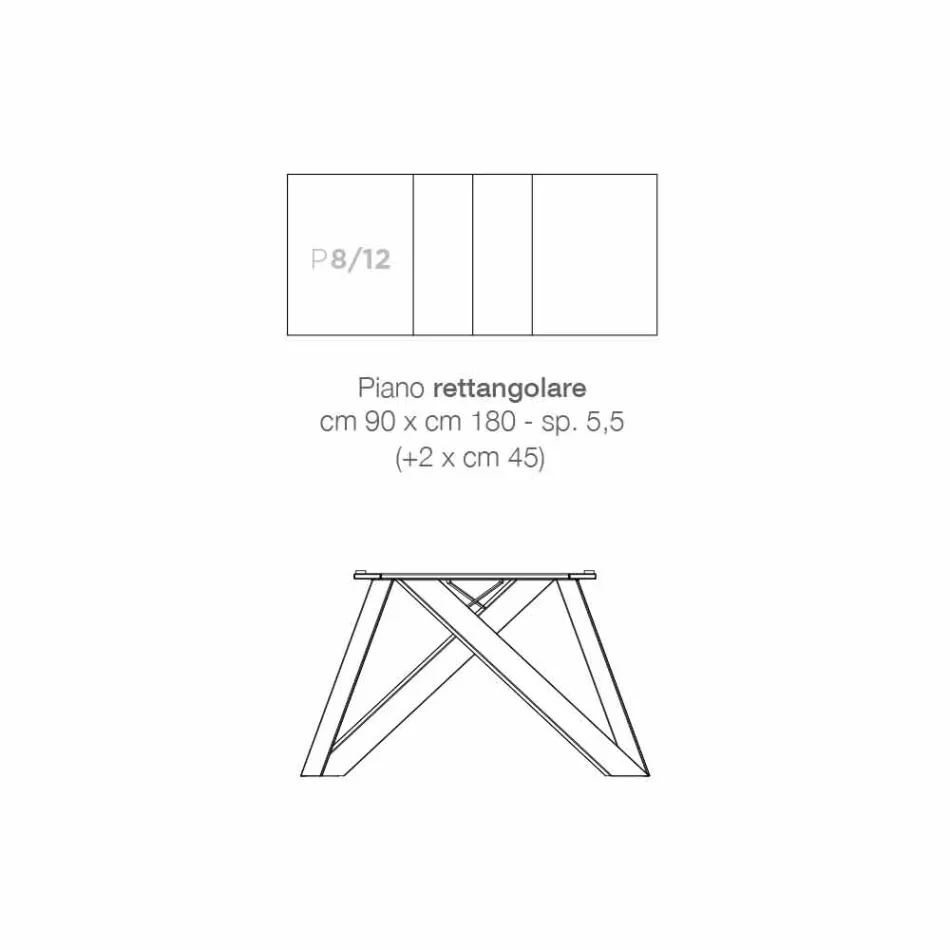 Masă extensibilă modernă din lemn melaminat din Italia, Wilmer Viadurini