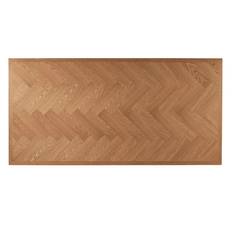 Masă fixă 180x90 cm din stejar și bază de fier - Lega Viadurini