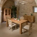 Masă fixă de living din lemn masiv de tec 190x100 cm - Flamandă Viadurini