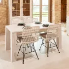 Masă fixă de living din lemn masiv de tec 190x100 cm - Flamandă Viadurini