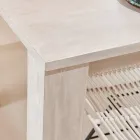 Masă fixă de living din lemn masiv de tec 190x100 cm - Flamandă Viadurini