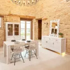 Masă fixă de living din lemn masiv de tec 190x100 cm - Flamandă Viadurini