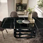 Masă fixă 210x110 cm cu blat ceramic cu efect de marmură - Tano Viadurini