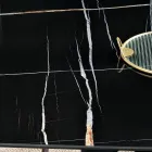 Masă fixă 210x110 cm cu blat ceramic cu efect de marmură - Tano Viadurini