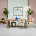 Masă fixă 240x100 cm din lemn de pin natural învechit - Africo Viadurini