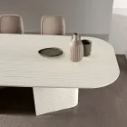 Masă fixă 240x120 cm din sticlă cu nervuri sau vopsită, fabricată în Italia - Varo Viadurini