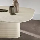 Masă fixă 240x120 cm din sticlă cu nervuri sau vopsită, fabricată în Italia - Varo Viadurini