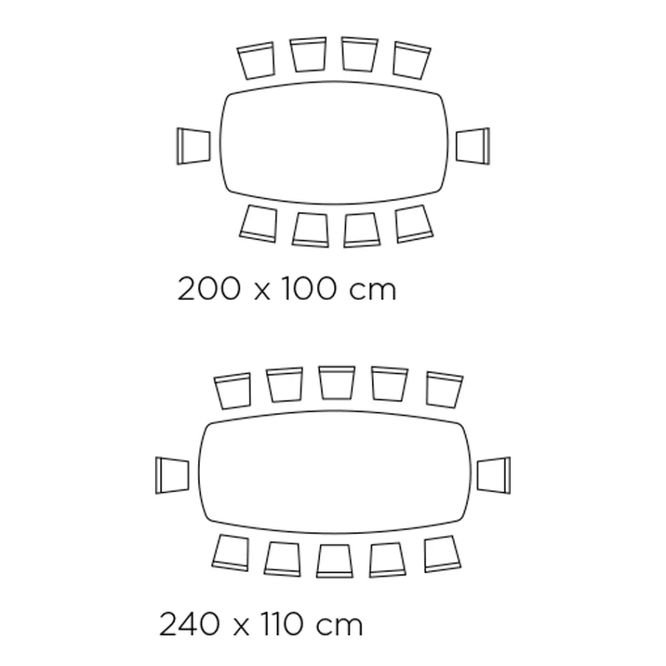 Masă fixă în formă de butoi cu bază de frasin din nuc Canaletto Fabricată în Italia - Nord Viadurini