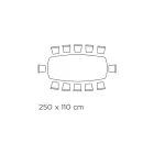 Masa fixa in forma de butoi cu blat laminat si otel Made in Italy - Grotta Viadurini