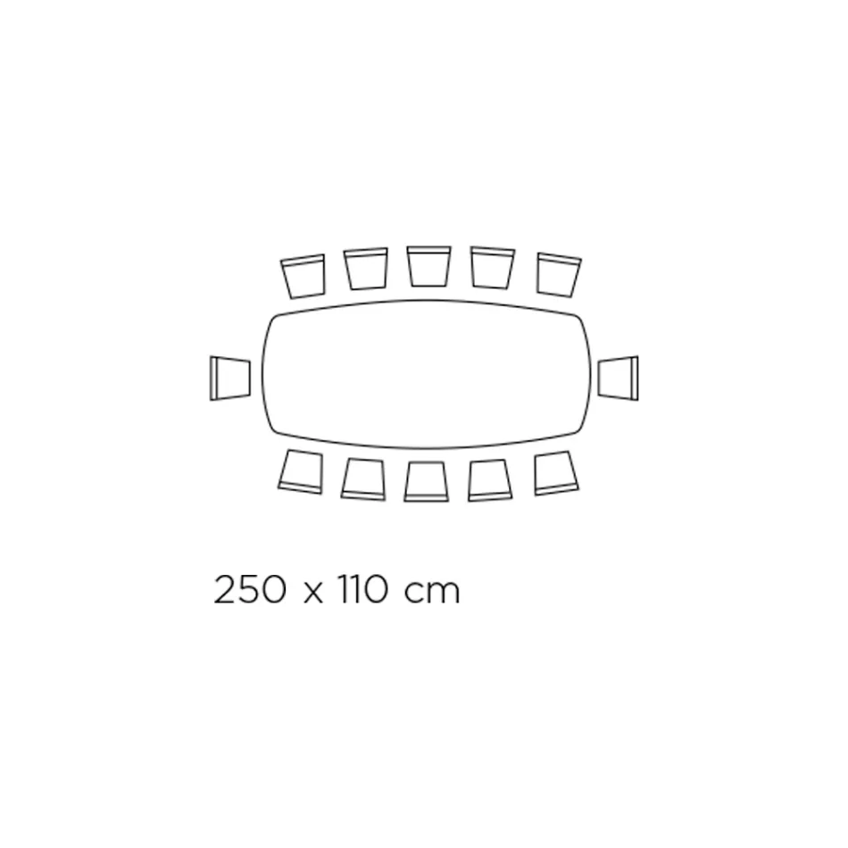 Masa fixa in forma de butoi cu blat laminat si otel Made in Italy - Grotta Viadurini
