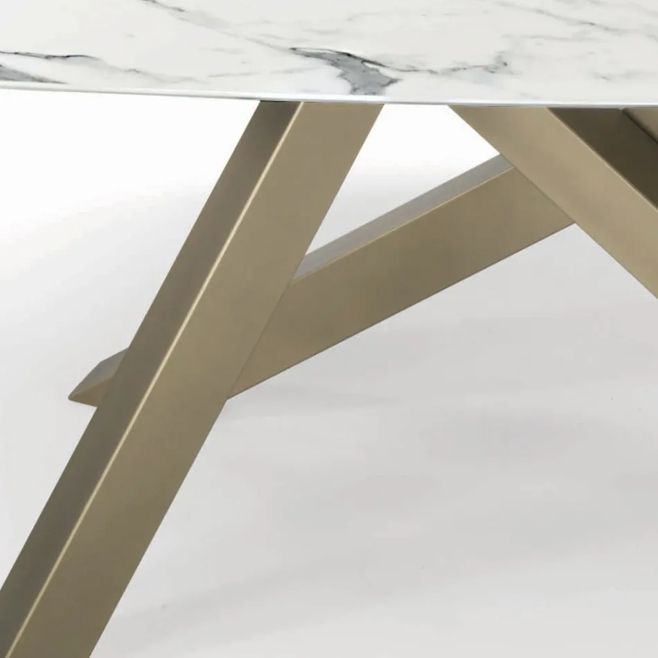 Masă fixă tip butoi cu blat laminat Made in Italy - Settimmio Viadurini