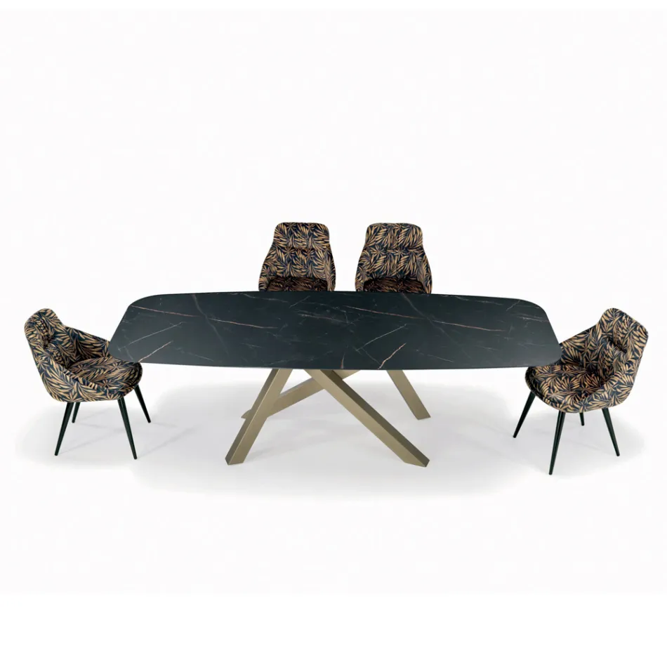 Masă fixă tip butoi cu blat laminat Made in Italy - Settimmio Viadurini