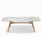 Masa fixa in forma de butoi din laminat si lemn de frasin Made in Italy - Nord Viadurini